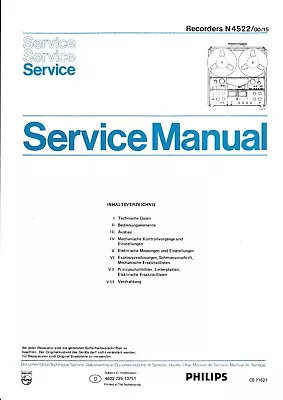 Kaufen Service Manual-Anleitung Für Philips N 4522 • 14€