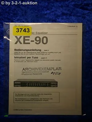 Kaufen Sony Bedienungsanleitung XE 90 Graphic Equalizer  (#3743) • 9.50€
