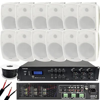 Kaufen 1200W LAUT Outdoor Bluetooth System 12x Weiß Lautsprecher Wetterfest Musik Player • 1,211.26€