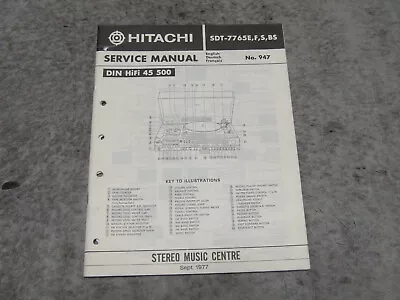 Kaufen Schaltplan Service Manual Für Stereoanlage Kompakt Anlage HITACHI SDT-7765E • 1€