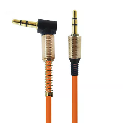 Kaufen 3,5mm Klinke AUX Kabel 90 Grad Winkel 1m Orange Stereo Handy Musik Audio Sound • 4.89€