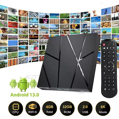 Kaufen Neu Smart TV BOX 4GB+32GB Android 13.0 Quad Core WIFI Netzwerk Media Player.DE • 40.99€