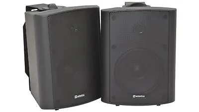 Kaufen 2x QTX Sound Schwarz Wandmontierbar Hi-Fi Surround Sound Heim Audio Lautsprecher 100 W • 77.51€