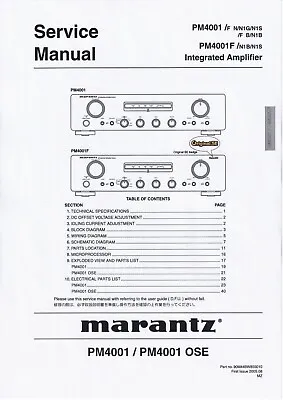 Kaufen Service Manual-Anleitung Für Marantz PM-4001  • 12€