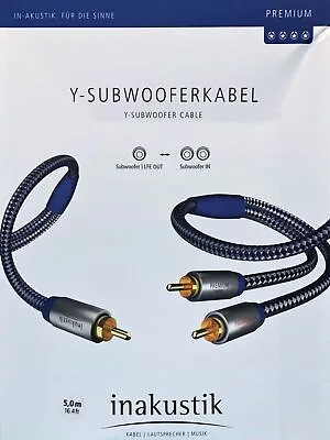 Kaufen Inakustik Premium Y-Subwooferkabel 5,0 M Vergoldet, UVP 40,99 € • 26.99€