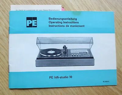 Kaufen PE Bedienungsanleitung Hifi Studio 10 Kompaktanlage 70er Jahre • 5€