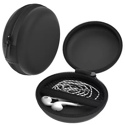 Kaufen Kopfhörer Tasche Case Schutzhülle Aufbewahrungstasche Netzfach Rund Schwarz • 6.99€