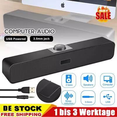Kaufen Bluetooth TV Soundbar Hi-Fi Stereo Speaker Lautsprecher Laptop Soundbar AUX/USB • 17.99€