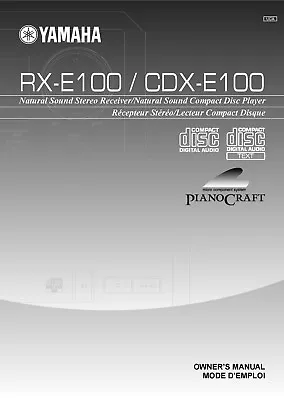 Kaufen Bedienungsanleitung-Operating Instructions Für Yamaha CDX-E100,RX-E100  • 10.50€