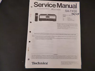 Kaufen Original Service Manual Schaltplan  Technics SA-TX30 • 12.50€