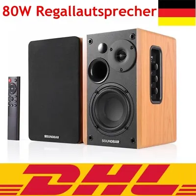 Kaufen 80W Regallautsprecher Bluetooth Stereo-Lautsprecher HiFi Musik Heimkino Sound • 114.23€