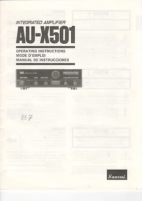 Kaufen SANSUI - AU-X501 - Instructions For Integrated Ampifier - B8046 • 7.92€