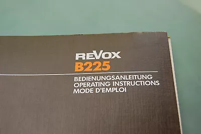 Kaufen Revox B 225 Manual / Bedienungsanleitung • 35€