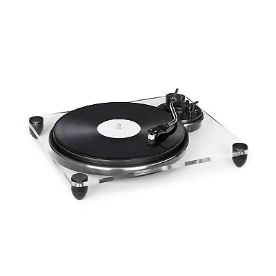 Kaufen Schallplattenspieler Vinyl Retro Riemenantrieb Vorverstärker USB AUX Acrylglas • 99.99€