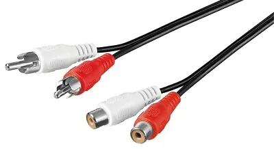 Kaufen Stereo Verlängerung Kabel 10m 2x Cinch-Stecker 2x Cinch-Buchse RCA Chinch 50437  • 5.99€