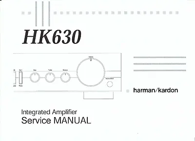 Kaufen Harman Kardon Service Manual Für HK 630 Vollverstärker Copy • 12.50€