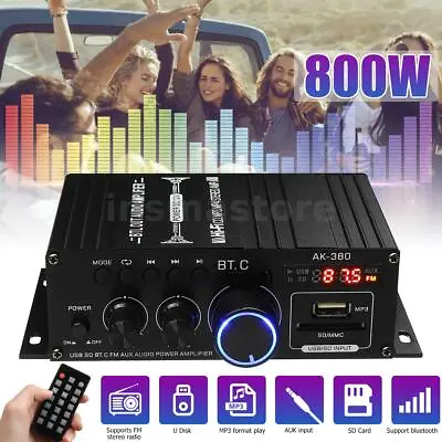 Kaufen 800W Bluetooth Mini Verstärker HiFi Power Audio Bass AMP UB D MP3 FM AutoH  • 24.22€