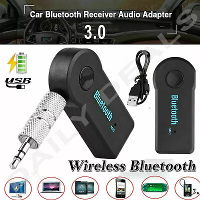 Kaufen 3,5 Mm Auto Wireless Bluetooth Receiver AUX Audio Stereo Musik Adapter Mit Mikrofon UK • 4.11€