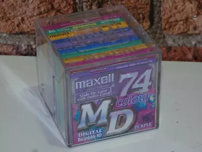 Kaufen 10 Brandneue Versiegelte Maxell 74 Minuten Leer Beschreibbare Mini-Discs + Aufbewahrungsbox • 46.34€