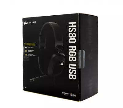 Kaufen Corsair HS80 RGB USB Wired Gaming Headset Kopfhörer Dolby 7.1 Surround Sound 460 • 119.90€