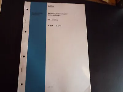 Kaufen Original Service Manual Schaltplan Braun  RA 1 Analog T 301 A 301 • 12.50€