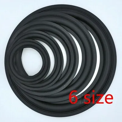 Kaufen 2X Lautsprecher Gummi Rand Ersatz Surround Ring Kreis Reparatur 6 Größe Schwarz • 29.43€