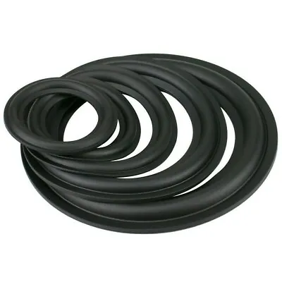 Kaufen 2X Lautsprecher Gummi Rand Ersatz Surround Ring Kreis Reparatur 6 Größe Black • 30.01€