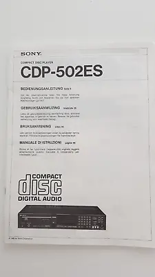 Kaufen Original Sony CDP-502ES Bedienungsanleitung/Operating Instructions - BA001054 • 19€