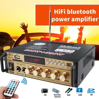 Kaufen DC12V Bluetooth Verstärker Vollverstärker Mini HiFi Stereo Amplifier Digital FM • 28.99€
