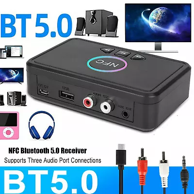 Kaufen Bluetooth 5.0 NFC Transmitter Empfänger Sender Receiver Stereo Audio AUX Adapter • 14.89€