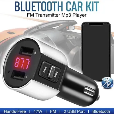 Kaufen Bluetooth FM Transmitter KFZ Auto Radio MP3 Player Dual USB Ladegerät Adapter • 9.99€