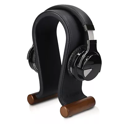 Kaufen Universal Kopfhörerständer Mit Kunstleder Kopfhörer Halter Schwarz • 32.99€