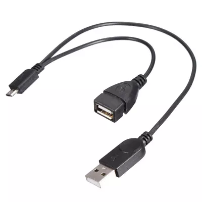 Kaufen OTG Host Power Splitter Y Micro USB Male To USB Female Adapter Cable Cord • 4.39€