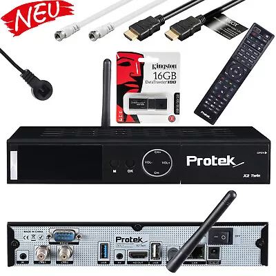 Kaufen Protek X2 4K UHD Sat-Receiver Linux E2 HDMI Wifi LAN DVB-S2 DVB-C/T2 SUPERSET • 298€