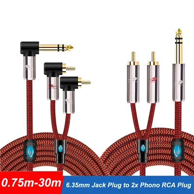 Kaufen Audio Kabel 6,5mm Klinke Auf 2x Cinch RCA Stecker Cinch Zu AUX Klinke 0.75 - 30M • 28.60€