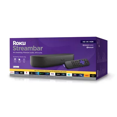 Kaufen Roku Streambar HDR 4K HD TV Streaming Media Player Soundbar Netflix Disney+ App • 135.69€