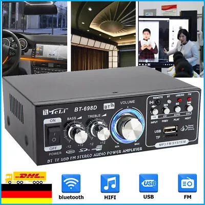 Kaufen 2-Channel Karaoke 180W Leistungsverstärker Bluetooth Heim/Auto Audio Amplifier • 24.99€