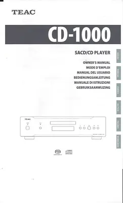Kaufen TEAC Bedienungsanleitung User Manual Owners Manual  Für CD- 1000 Copy • 10.50€