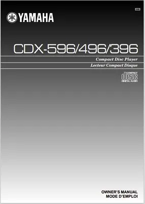Kaufen Yamaha CDX-596 / CDX-496 / CDX-396 CD Disc Player - Anleitung - BENUTZERHANDBUCH • 8.07€