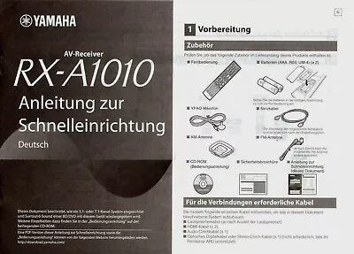 Kaufen Bedienungsanleitung # Yamaha # AV-Receiver # RX-A1010 # 9 Sprachen # 8 Seiten • 3.99€