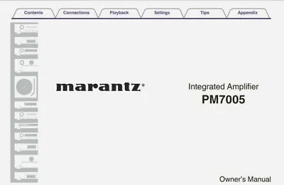 Kaufen Marantz PM7005 Integrierter Stereo-Verstärker Bedienungsanleitung - BENUTZERHANDBUCH  • 8.22€