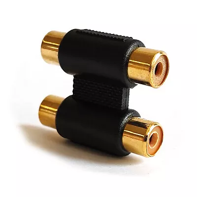Kaufen Cinch Doppelkupplung Gold Audio Adapter Verbinder RCA Buchse Stereo Mono Chinch • 4.25€