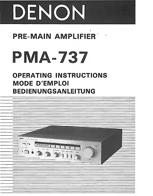 Kaufen Bedienungsanleitung-Operating Instructions Für Denon PMA-737  • 10.50€