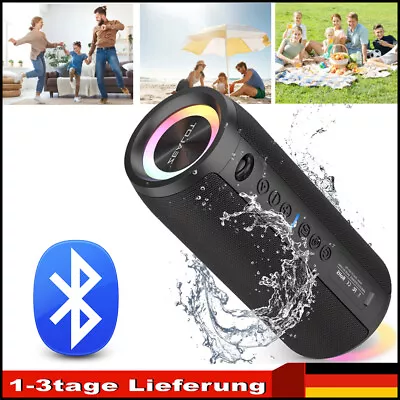 Kaufen Bluetooth Lautsprecher Kabellos IPX6 Wasserdicht RGB-LED-Licht Stereo Musikbox • 53.99€