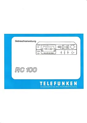 Kaufen Bedienungsanleitung-Operating Instructions Für Telefunken RC 100  • 8€