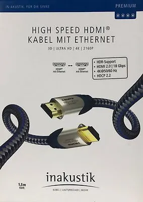 Kaufen Inakustik Premium High Speed HDMI-Kabel 1,5 M Mit Ethernet • 15.99€