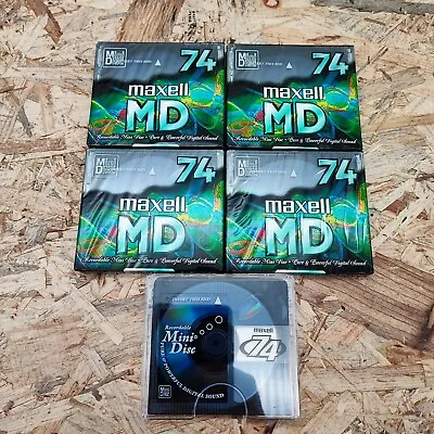 Kaufen 4x Maxell MD 74 Neu Mini-Disk Neu/OVP! + 1x Neuwertig MD74 TOP Vom Händler  • 34.50€