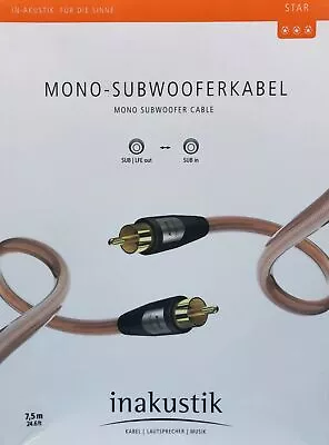 Kaufen Inakustik Star Mono-Subwooferkabel 7,5 M Vergoldet, UVP 28,99 € • 18.99€