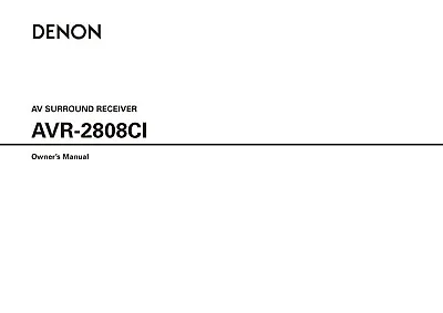 Kaufen Bedienungsanleitung-Operating Instructions Für Denon AVR-2808 CI  • 13.50€