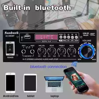 Kaufen 3000W Verstärker Stereo Amplifier HIFI Digital Bluetooth FM USB Vollverstärker • 32.99€